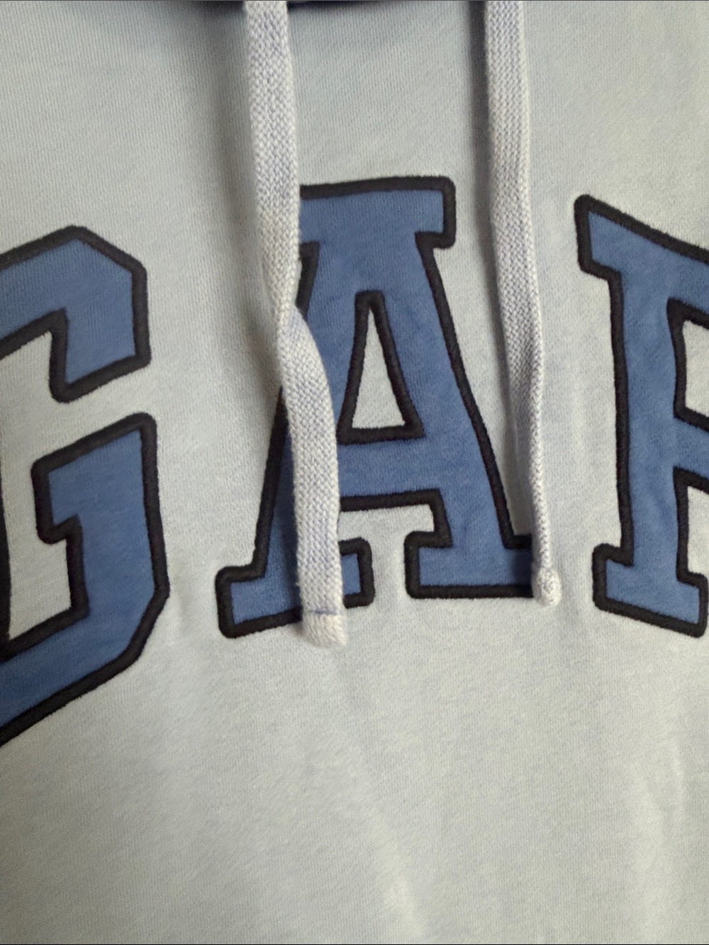 GAP Pastel Blue Hoodie with Navy Lettering - Picture 2 of 6
